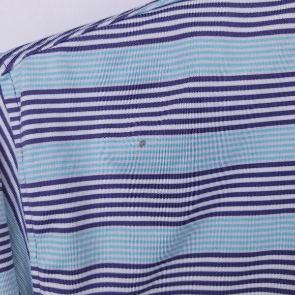 Southern Marsh Polo Shirt Mens Large Striped Teal Performance - Picture 3 of 12